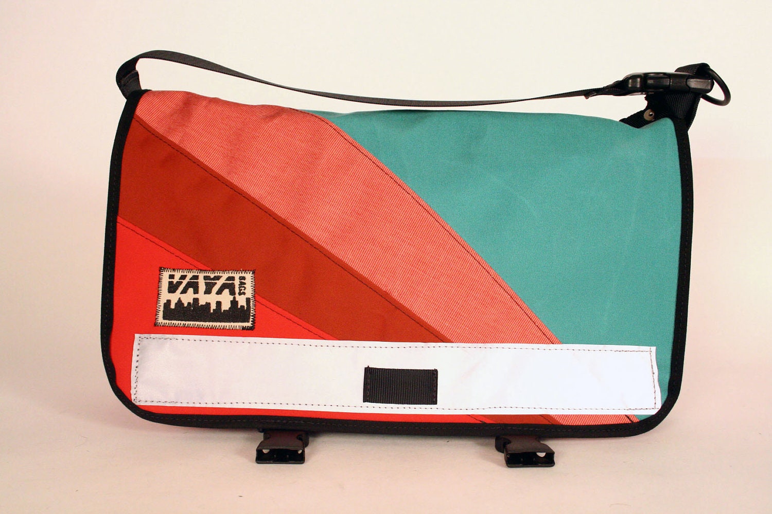 Colorful Petite Sunburst Messenger Bag - Aqua & Shades of Red