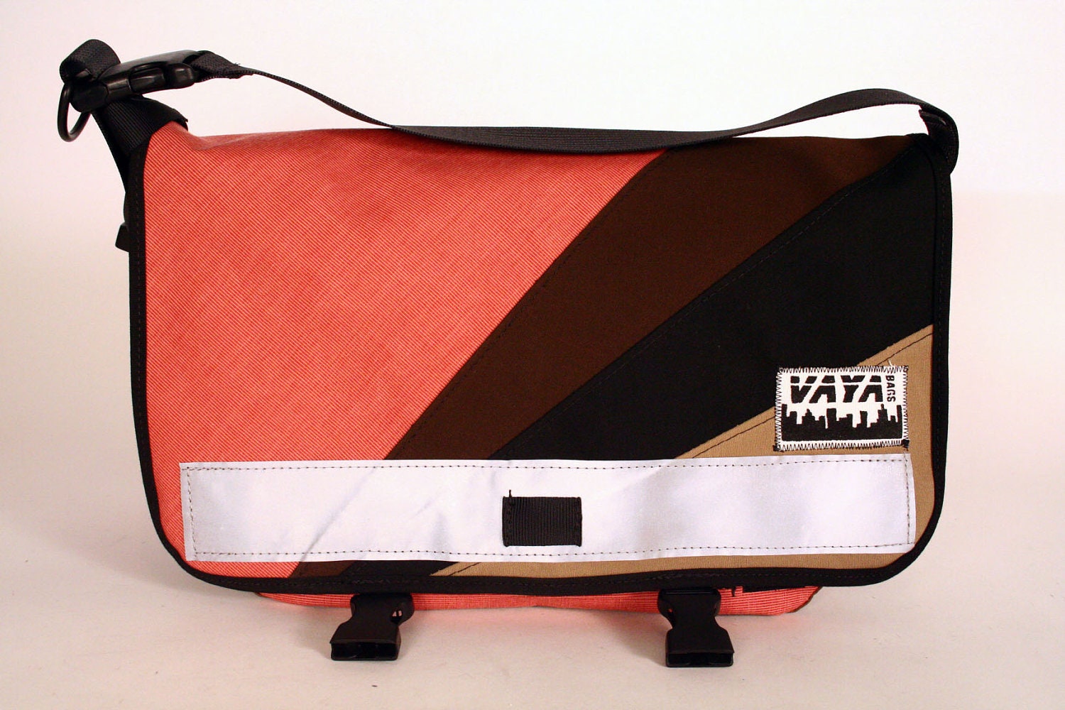 Petite Sunburst Messenger Bag - Pink & Brown Canvas