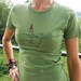 Dachshund & Gnome Women's Graphic Tee-Screen Printed 100% Cotton-Avocado Green-Gift for Women