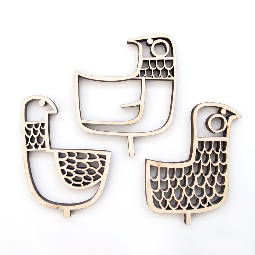 Eep - lasercut birch ply tree decorations