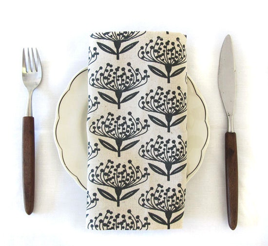 Napkins, set of 2 - Pincushions, in charcoal