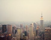 New York, NYC Photography, Manhattan skyline, Pastel, City lights at dusk, Travel, Empire State, Spring, 8x10 photo - The View - EyePoetryPhotography