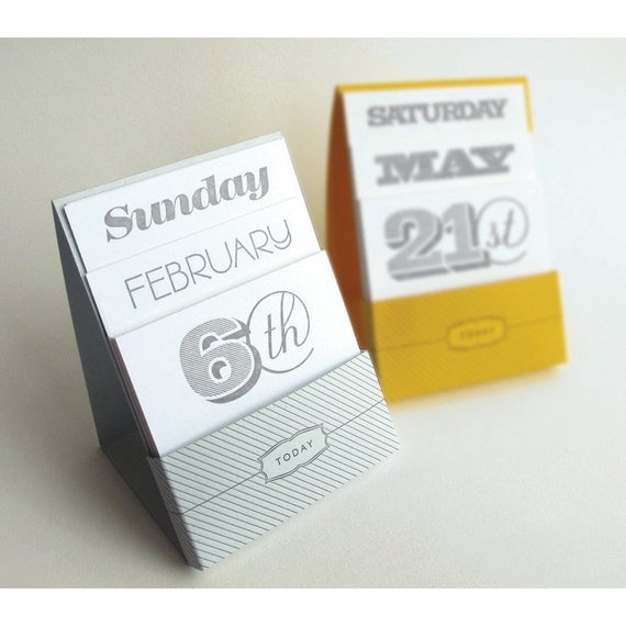 Letterpress Perpetual Desk Calendar