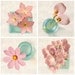 5x5 Pink Flower Photo Set, Floral Art Print Set, Flower Decor, Botanical Prints, Wall Art, Fine Art Photographs, Floral Photographs