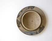 Studio Pottery / Rustic Modern Bowl and Plate / Handmade Pottery / Neutral Earthtones / Texture / Unsigned - shopgoodgrace