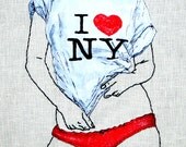 SALE - 100% Occupy Sandy Relief: I Heart NY Embroidered Wall Hanging