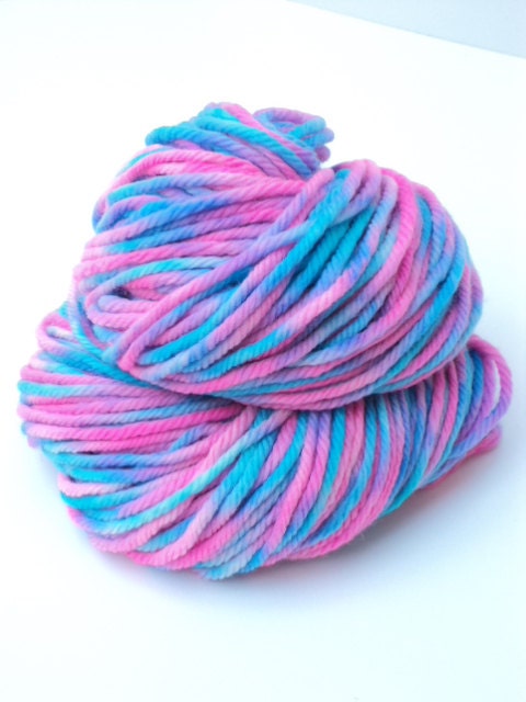 Cotton Candy Hand Painted Bulky Yarn 150 Yards