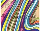 Vertical Blue Whorl - Fine Art Giclee Print
