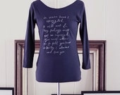 Mr. Darcy Proposal shirt-  navy blue - S.M.L.XL - silver or white ink- Jane Austen