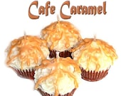 4 Cafe Caramel Cupcake Candle Minis Coffee Scent Votive