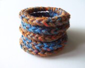 5 Cat Toys Rings - Blue Orange Rust