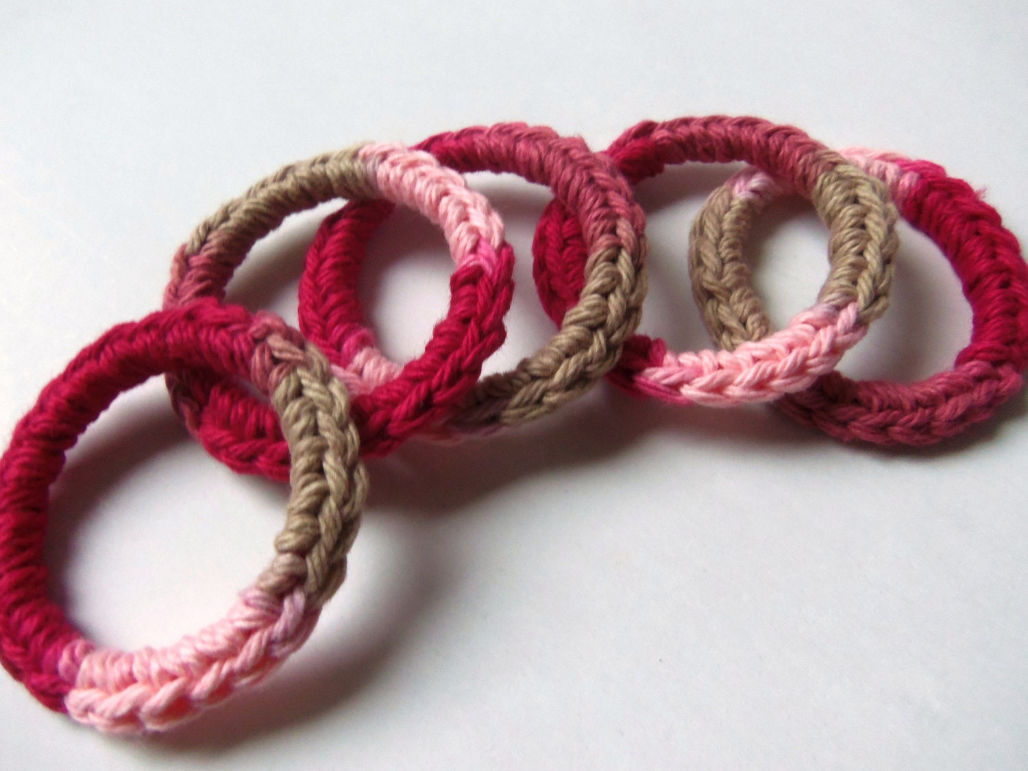 Cat Toys Toy Rings - Rose Red Pink Tan blend called Love Song
