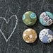 Spring Pins - Set of 4 Pinback Buttons - Vintage Fabric