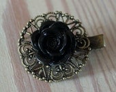 Black Rose Hair Clip