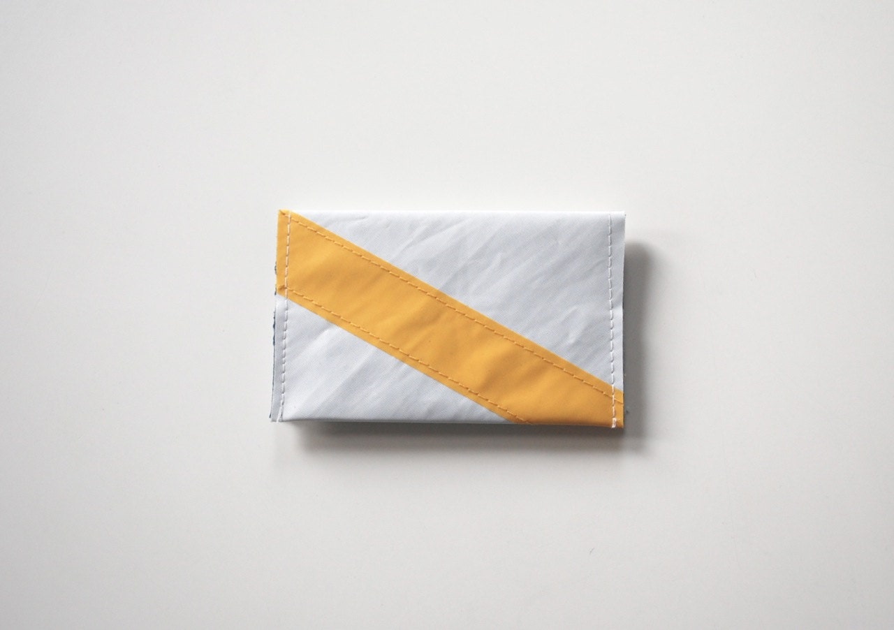 Reiter8 Recycled Sail Mini Wallets - Yellow Stripe