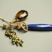Wire Wrapped Charm Necklace - Lapis Lazuli, Whiskey Quartz and Pyrite