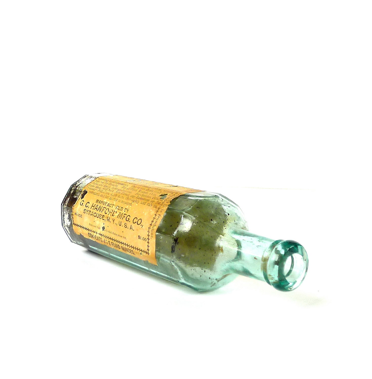 Hanford's Balsam of Myrrh Aqua Poison Bottle with Label