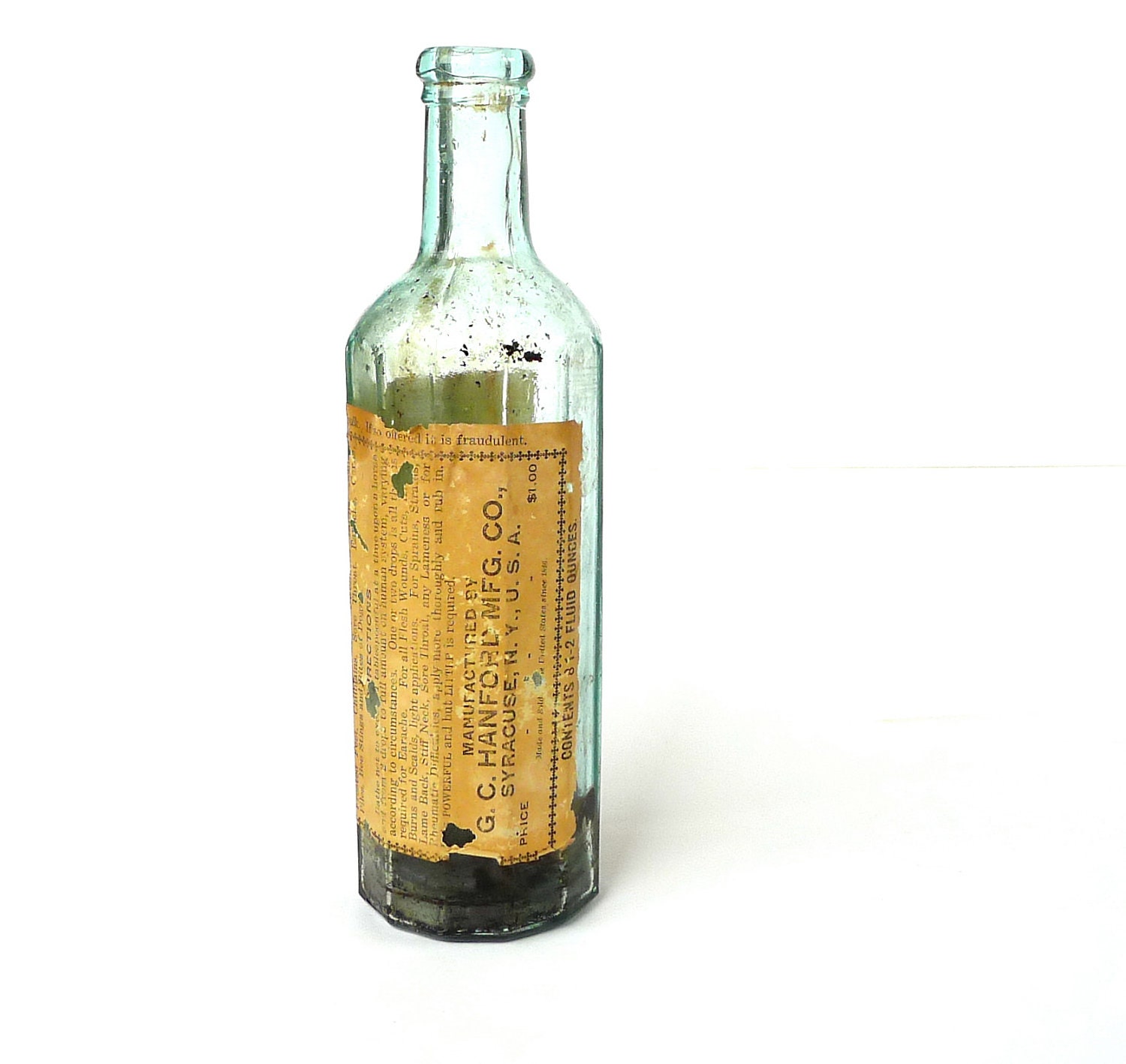 Hanford's Balsam of Myrrh Aqua Poison Bottle with Label
