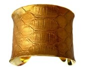 Metallic Gold Snakeskin Gold Lined Cuff - by UNEARTHED