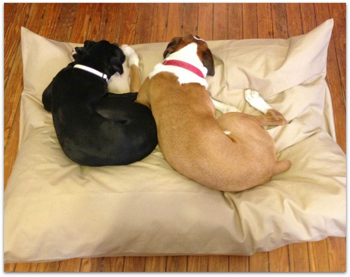BIG Dog Bed Duvet Cover XXL 50x57 - MANY canvas colors to choose from - Use six standard sleeping pillows as stuffing