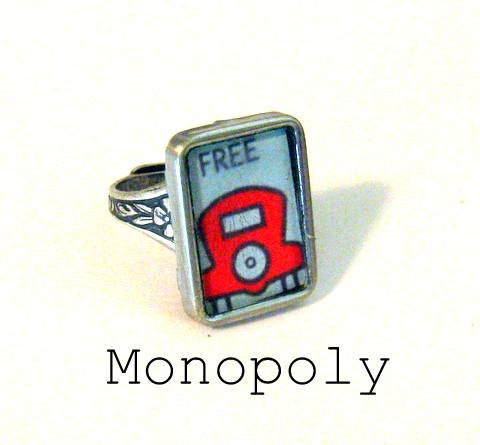 Vintage Typewriter  Ring  MONOPOLY Car