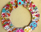 Mexican Christmas Dia de los Muertos FABRIC WREATH