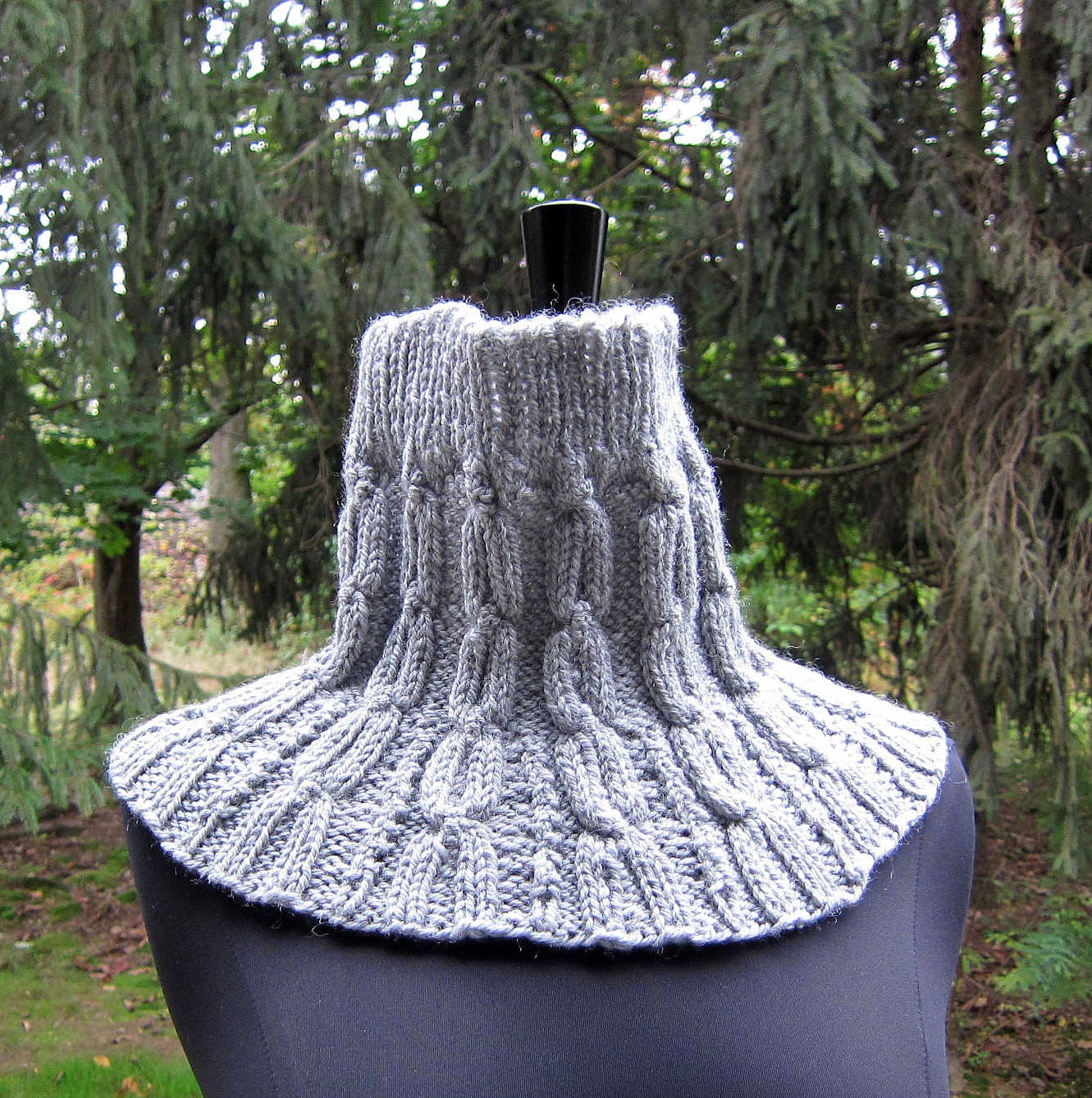 Neck Scarf Cowl Gray Wool