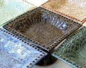 Made to Order: Lace Pottery Square Pedestal Earring Jewelry Bowl