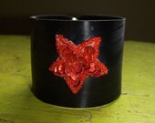 Vinyl Record Album Cuff Bracelet - STAR POWER Size M - Recycled Vinyl LP