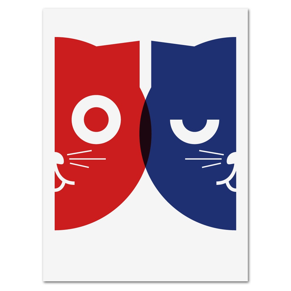 Print - Dueling Watson the Cat - Silkscreen Wall Art - 18 x 24"