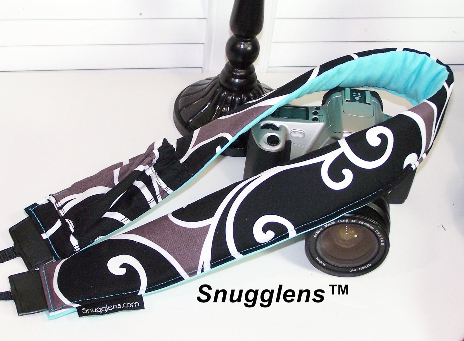 PreOrder camera strap padded mudsurf black -brown-gray- Tiffany-WITH lens cap pkt New--Snugglens