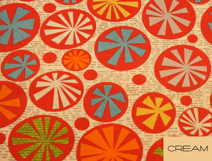 Mod-Century pin wheel fabric - five variations - FREE SHIPPING