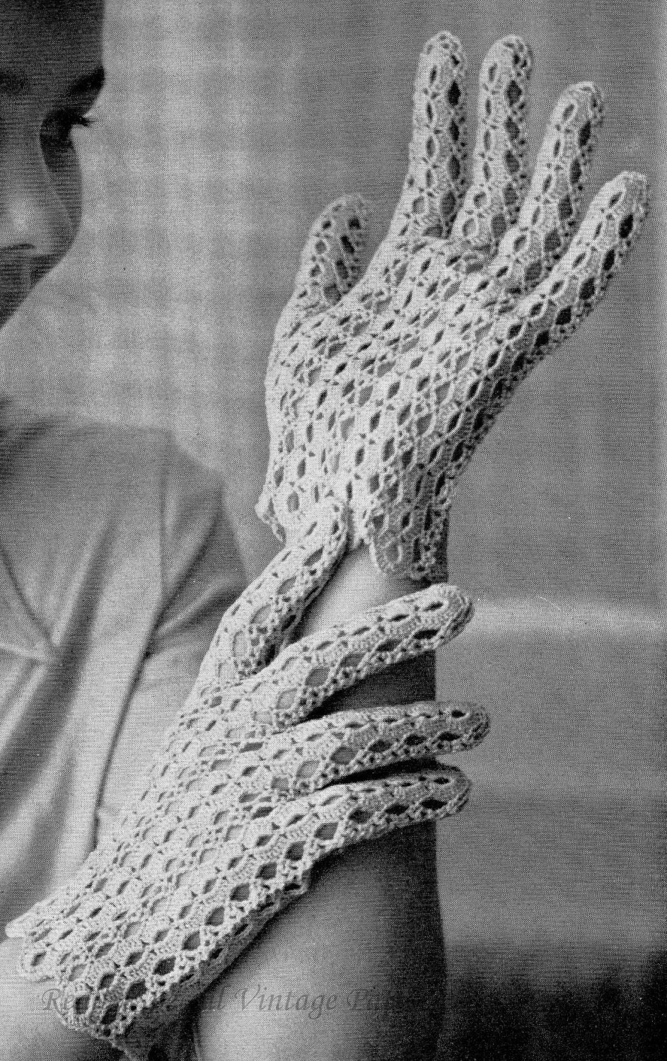 1960's Summer Gloves Vintage Crochet Pattern PDF INSTANT DOWNLOAD