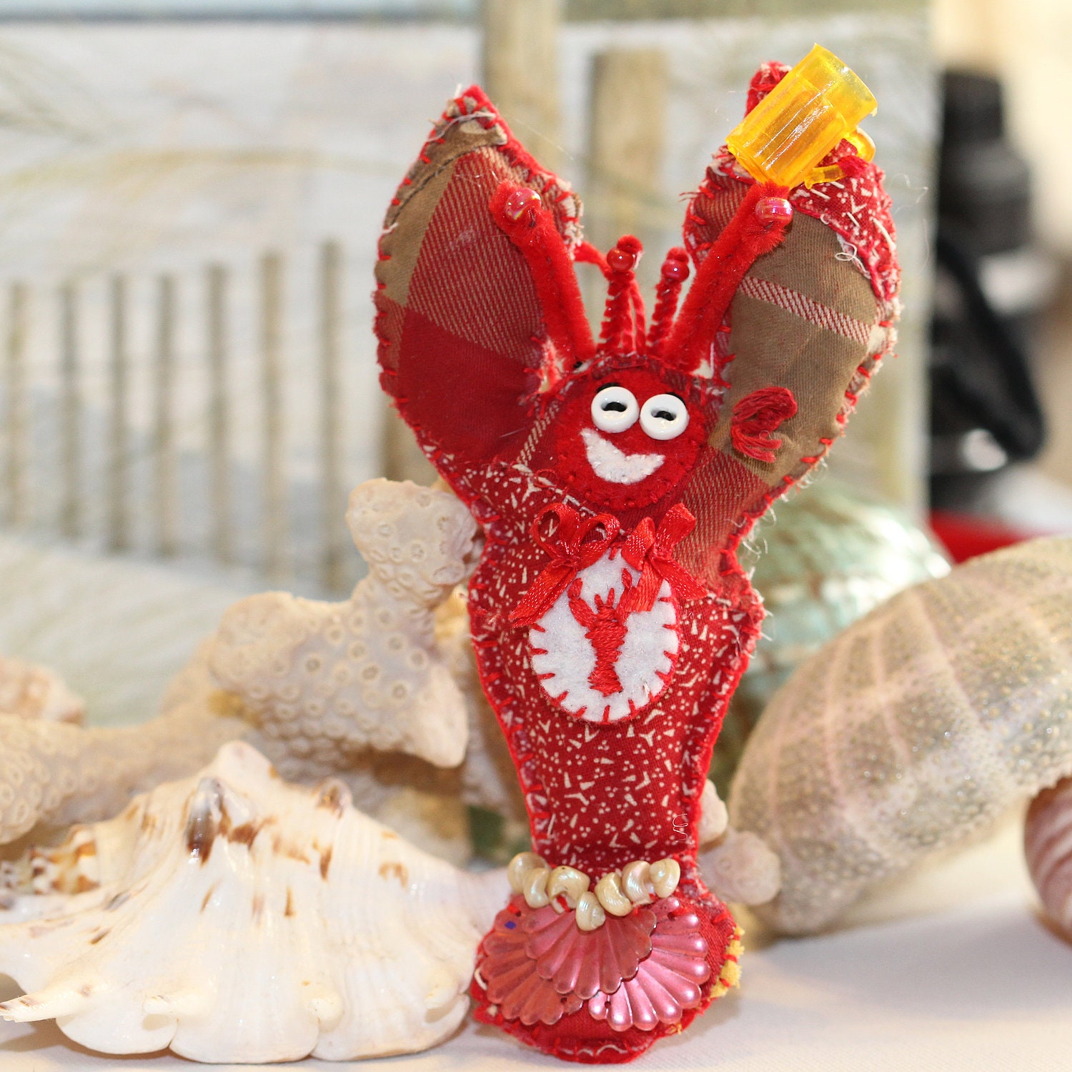 Lefty Loopy - Beer Drinking Party Lobster - Gloucester Rabbit - Quilty Critter