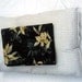 Pillow cases, set of 2, Black with gold colored Flowers