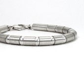 Sterling Silver Tube & Bead Link Bracelet - Poignant