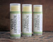 Rosemary Litsea Lip Balm - One Tube Beeswax Shea Cocoa Butter Jojoba