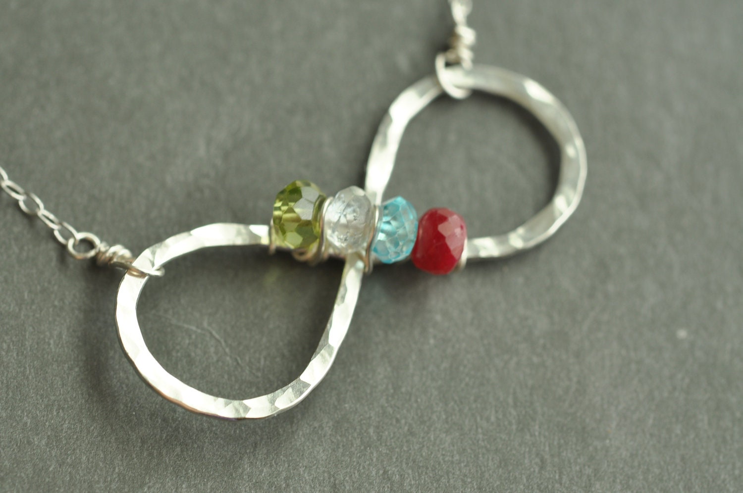 Custom Mother's Birthstone Necklace INFINITE LOVE - Up to 4 stones