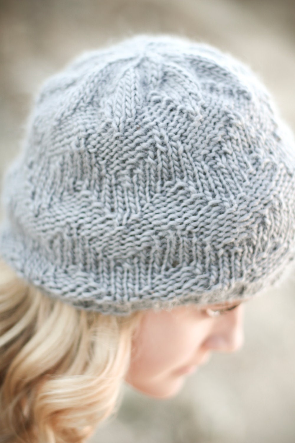 Subtle Chevron Beanie knitting PATTERN 2 years to adult- PDF format - NEW
