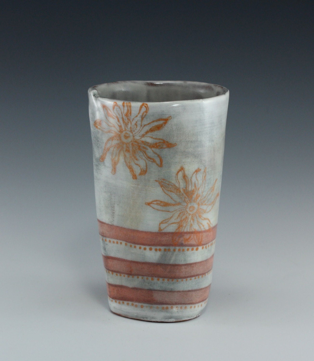 Stripes and Flowers Tumbler
