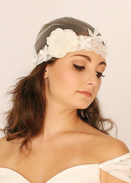 Juliet Cap, Bridal Cap, Lace Cap, Wedding Hair Accessory, Wedding Headpiece,