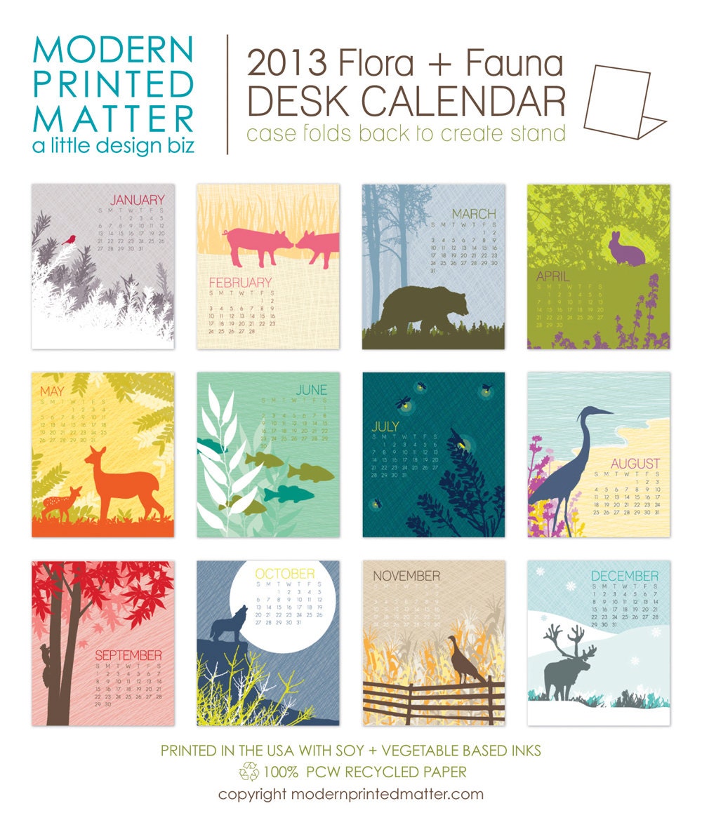 2013 Flora & Fauna Desk Calendar