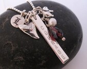 Hand stamped jewelry sterling silver lucky charms courage necklace