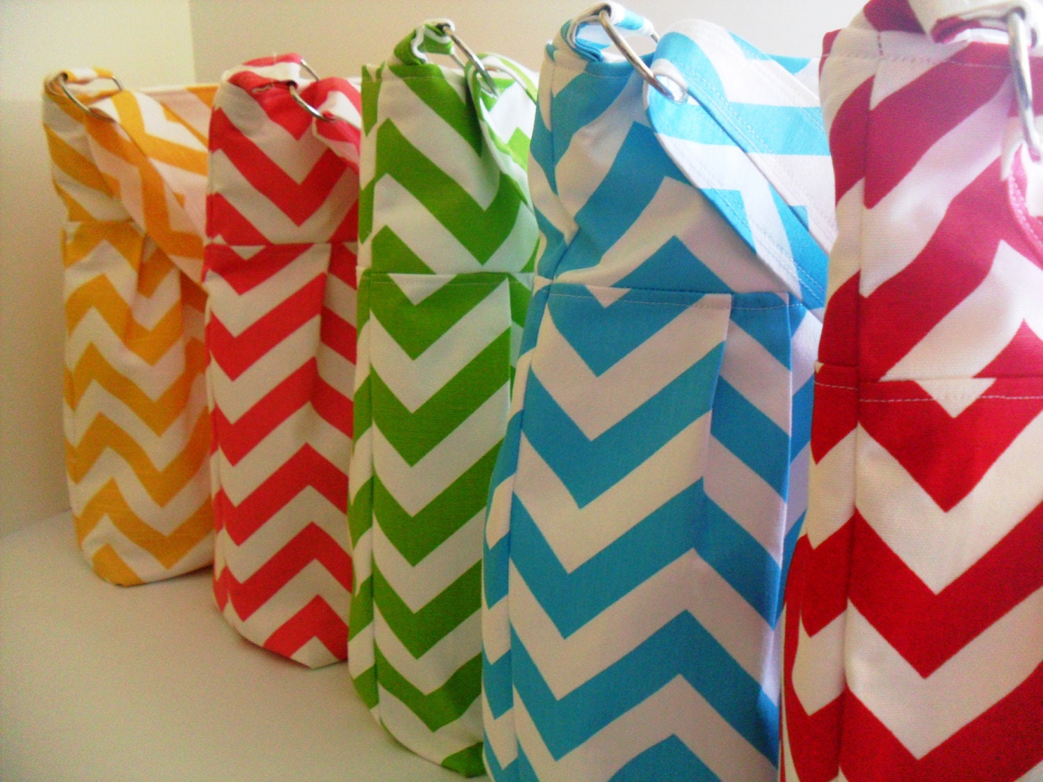 Set of 4 / Bridesmaids / Chevron Fabric / Custom Made / You Choose Fabric Colors