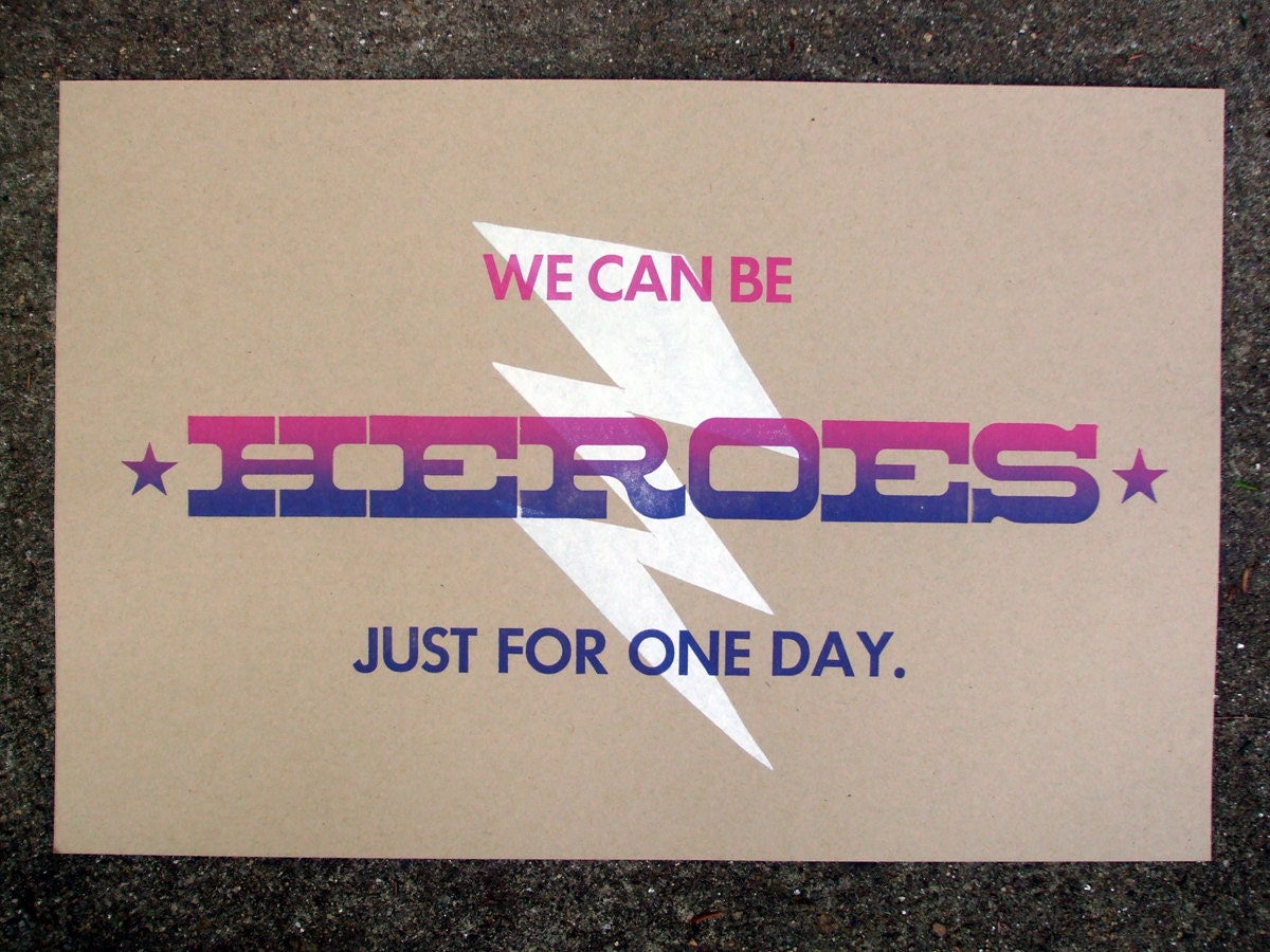 Heroes - letterpress print