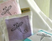Lavender Sachets Three Patched Dryer Pillow Sheets Upcycled from tShirt Material SET of THREE