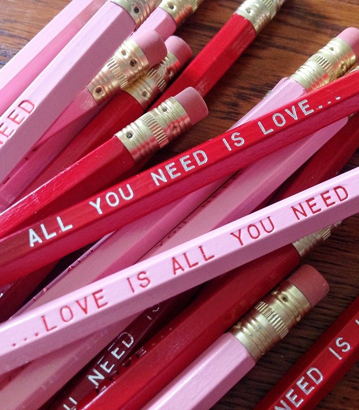 Love is All You Need... Pencil 6 Pack - Romantic and Fun Valentine Gift