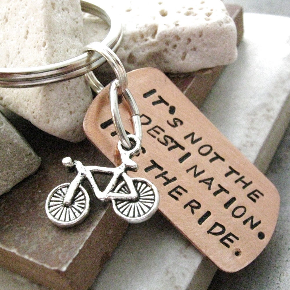 Bike Key Chain, Its not the destination, its the ride, bike charm or motorcycle available, for men, women