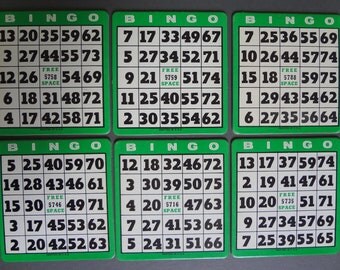 6 Vintage Bingo Cards