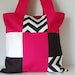 Tote Pink Black Blocks - Shoulder Bag